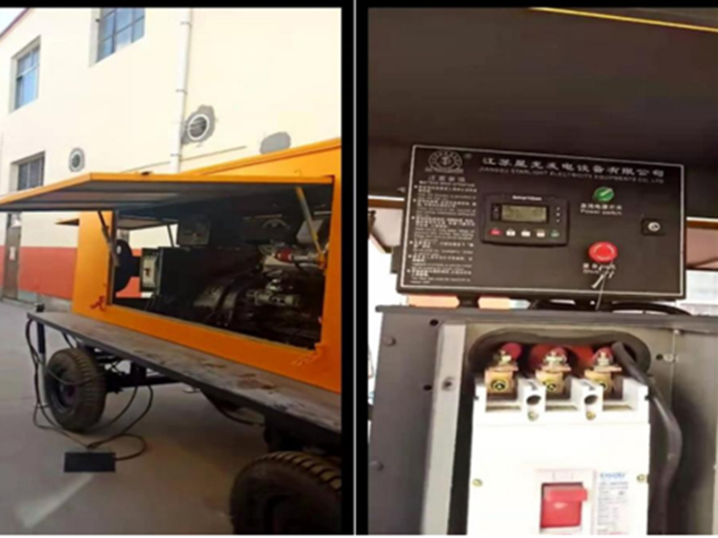 宁夏华电供热移动静音型上柴发电机组带载调试完成